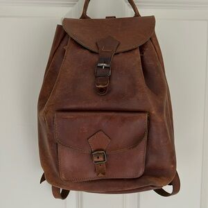 Vintage leathered backpack